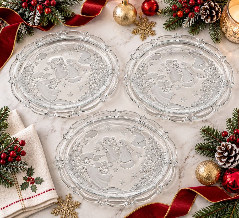 Mikasa Holiday Lights Angel Christmas Dishes Set of 3